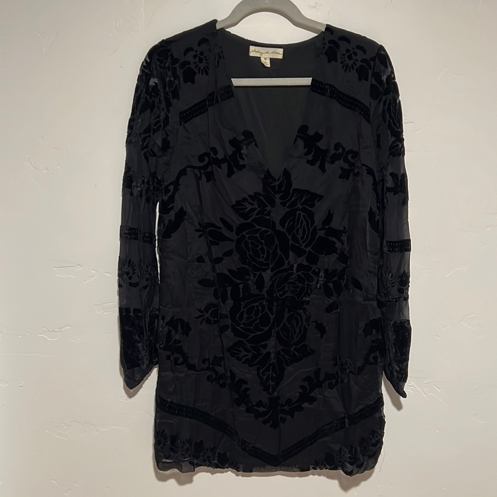 Anthropologie velvet mini dress